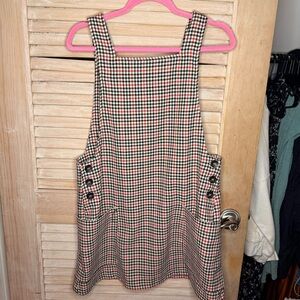 116 Urban Outfitters Gingham Faux Overall Mini Dress- Size Medium